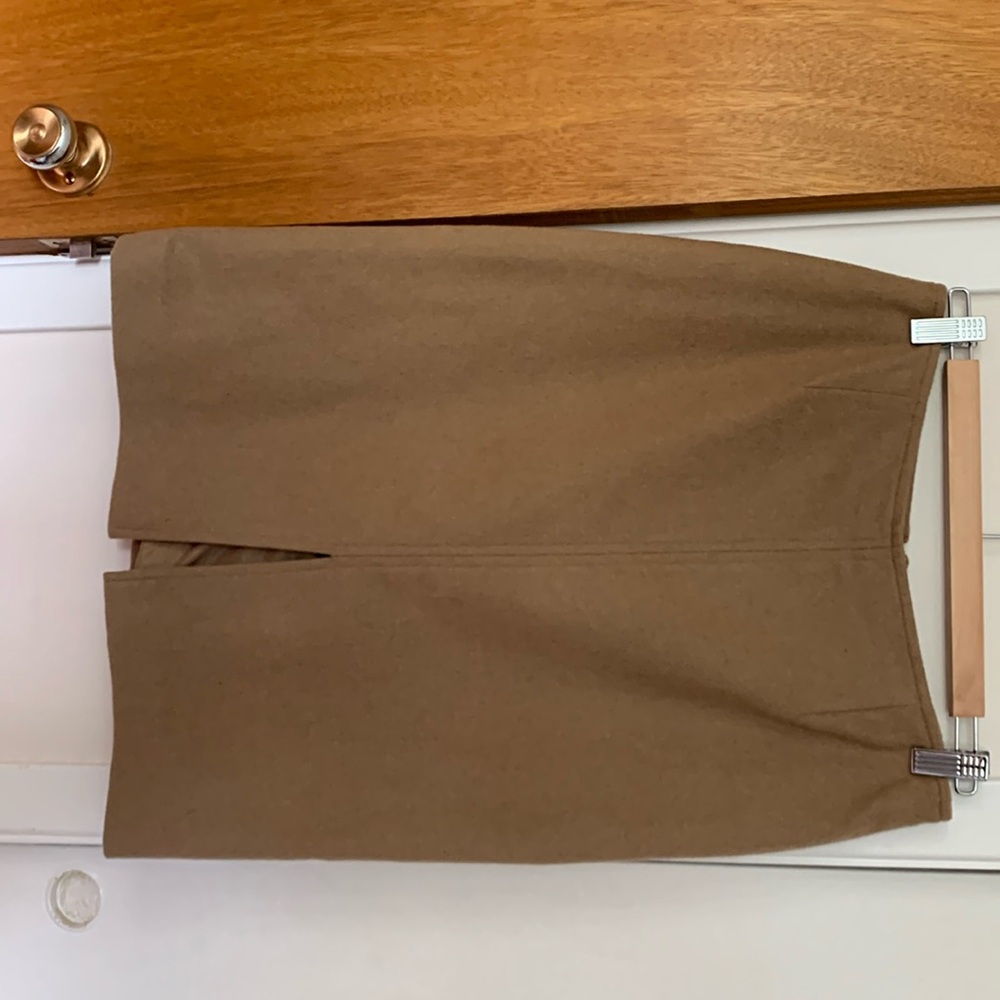 Wool blend camel colour pencil skirt